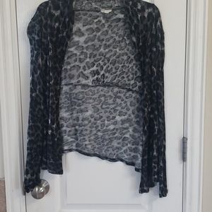 Black Leopard Print Cardigan